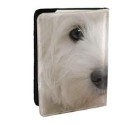 Wykjtwo Lindo Cachorro Westie, Funda para Pasaporte Cartera de Viaje de Cuero PU Funda para Pasaporte Fundas para Pasaporte 6,5 Pulgadas