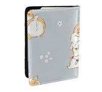 Wykjtwo Lindo Corgi, Funda para Pasaporte Cartera de Viaje de Cuero PU Funda para Pasaporte Fundas para Pasaporte 6,5 Pulgadas