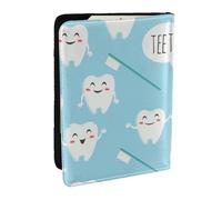 Wykjtwo Lindo Dentista higienista Dental Estampado Azul, Funda para Pasaporte Cartera de Viaje de Cuero PU Funda para Pasaporte Fundas para Pasaporte 6,5 Pulgadas