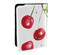 Wykjtwo Lindo Estampado de Cerezas., Funda para Pasaporte Cartera de Viaje de Cuero PU Funda para Pasaporte Fundas para Pasaporte 6,5 Pulgadas