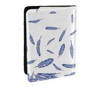 Wykjtwo Lindo Estampado de Plumas., Funda para Pasaporte Cartera de Viaje de Cuero PU Funda para Pasaporte Fundas para Pasaporte 6,5 Pulgadas