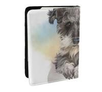 Wykjtwo Lindo Estampado Mini Schnauzer, Funda para Pasaporte Cartera de Viaje de Cuero PU Funda para Pasaporte Fundas para Pasaporte 6,5 Pulgadas