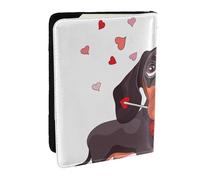 Wykjtwo Lindo patrón de Perro Salchicha, Funda para Pasaporte Cartera de Viaje de Cuero PU Funda para Pasaporte Fundas para Pasaporte 6,5 Pulgadas