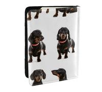 Wykjtwo Lindo patrón de Perro Salchicha, Funda para Pasaporte Cartera de Viaje de Cuero PU Funda para Pasaporte Fundas para Pasaporte 6,5 Pulgadas