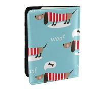 Wykjtwo Lindo patrón de Perro Salchicha, Funda para Pasaporte Cartera de Viaje de Cuero PU Funda para Pasaporte Fundas para Pasaporte 6,5 Pulgadas