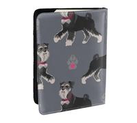 Wykjtwo Lindo Perro de Animal Schnauzer, Funda para Pasaporte Cartera de Viaje de Cuero PU Funda para Pasaporte Fundas para Pasaporte 6,5 Pulgadas