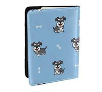 Wykjtwo Lindo Perro de patrón Animal Schnauzer, Funda para Pasaporte Cartera de Viaje de Cuero PU Funda para Pasaporte Fundas para Pasaporte 6,5 Pulgadas