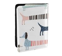 Wykjtwo Lindo Perro Salchicha Azul Marino, Funda para Pasaporte Cartera de Viaje de Cuero PU Funda para Pasaporte Fundas para Pasaporte 6,5 Pulgadas