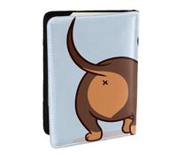 Wykjtwo Lindo Perro Salchicha, Funda para Pasaporte Cartera de Viaje de Cuero PU Funda para Pasaporte Fundas para Pasaporte 6,5 Pulgadas
