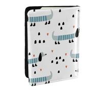 Wykjtwo Lindo Perro Salchicha, Funda para Pasaporte Cartera de Viaje de Cuero PU Funda para Pasaporte Fundas para Pasaporte 6,5 Pulgadas
