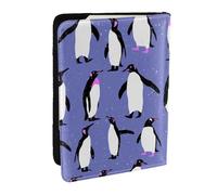 Wykjtwo Lindo pingüino Morado, Funda para Pasaporte Cartera de Viaje de Cuero PU Funda para Pasaporte Fundas para Pasaporte 6,5 Pulgadas