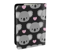 Wykjtwo Lindos Koalas y Corazones Rosados, Funda para Pasaporte Cartera de Viaje de Cuero PU Funda para Pasaporte Fundas para Pasaporte 6,5 Pulgadas