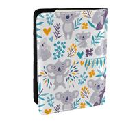 Wykjtwo Lindos Osos Koala y Flores, Funda para Pasaporte Cartera de Viaje de Cuero PU Funda para Pasaporte Fundas para Pasaporte 6,5 Pulgadas