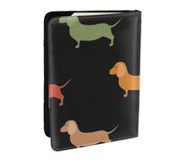 Wykjtwo Lindos Perros Salchicha, Funda para Pasaporte Cartera de Viaje de Cuero PU Funda para Pasaporte Fundas para Pasaporte 6,5 Pulgadas