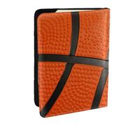 Wykjtwo Línea Negra De Baloncesto, Funda para Pasaporte Cartera de Viaje de Cuero PU Funda para Pasaporte Fundas para Pasaporte 6,5 Pulgadas