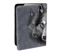 Wykjtwo Lobo Impreso en 3D., Funda para Pasaporte Cartera de Viaje de Cuero PU Funda para Pasaporte Fundas para Pasaporte 6,5 Pulgadas