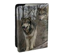 Wykjtwo Lobo Impreso, Funda para Pasaporte Cartera de Viaje de Cuero PU Funda para Pasaporte Fundas para Pasaporte 6,5 Pulgadas