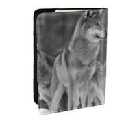 Wykjtwo Lobo Salvaje Impreso., Funda para Pasaporte Cartera de Viaje de Cuero PU Funda para Pasaporte Fundas para Pasaporte 6,5 Pulgadas