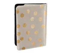 Wykjtwo Lunares con Purpurina Beige y Dorada., Funda para Pasaporte Cartera de Viaje de Cuero PU Funda para Pasaporte Fundas para Pasaporte 6,5 Pulgadas
