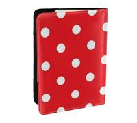 Wykjtwo Lunares Rojos y Blancos, Funda para Pasaporte Cartera de Viaje de Cuero PU Funda para Pasaporte Fundas para Pasaporte 6,5 Pulgadas