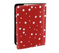 Wykjtwo Lunares Rojos y Blancos, Funda para Pasaporte Cartera de Viaje de Cuero PU Funda para Pasaporte Fundas para Pasaporte 6,5 Pulgadas