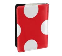 Wykjtwo Lunares Rojos y Blancos, Funda para Pasaporte Cartera de Viaje de Cuero PU Funda para Pasaporte Fundas para Pasaporte 6,5 Pulgadas