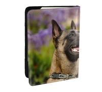 Wykjtwo Malinois Belga Mascotas Perros Malinois Belga, Funda para Pasaporte Cartera de Viaje de Cuero PU Funda para Pasaporte Fundas para Pasaporte 6,5 Pulgadas