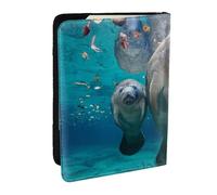 Wykjtwo Manatí de mar, Funda para Pasaporte Cartera de Viaje de Cuero PU Funda para Pasaporte Fundas para Pasaporte 6,5 Pulgadas