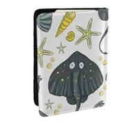 Wykjtwo Mantarraya de Vida Marina, Funda para Pasaporte Cartera de Viaje de Cuero PU Funda para Pasaporte Fundas para Pasaporte 6,5 Pulgadas