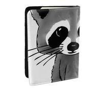 Wykjtwo Mapache Lindo de Dibujos Animados, Funda para Pasaporte Cartera de Viaje de Cuero PU Funda para Pasaporte Fundas para Pasaporte 6,5 Pulgadas