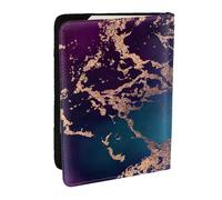Wykjtwo Marble Luxe Decor Morado Oscuro y Verde Azulado con Dorado, Funda para Pasaporte Cartera de Viaje de Cuero PU Funda para Pasaporte Fundas para Pasaporte 6,5 Pulgadas