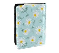 Wykjtwo Margarita Floral Delicada Azul y Blanca, Funda para Pasaporte Cartera de Viaje de Cuero PU Funda para Pasaporte Fundas para Pasaporte 6,5 Pulgadas