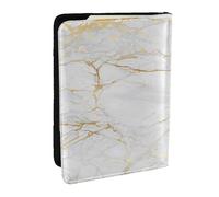 Wykjtwo Mármol Blanco y Dorado, Funda para Pasaporte Cartera de Viaje de Cuero PU Funda para Pasaporte Fundas para Pasaporte 6,5 Pulgadas