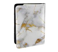 Wykjtwo Mármol de Oro Italiano, Funda para Pasaporte Cartera de Viaje de Cuero PU Funda para Pasaporte Fundas para Pasaporte 6,5 Pulgadas