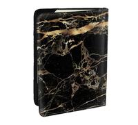 Wykjtwo Mármol Negro Oro, Funda para Pasaporte Cartera de Viaje de Cuero PU Funda para Pasaporte Fundas para Pasaporte 6,5 Pulgadas