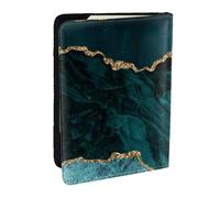 Wykjtwo Mármol Verde Azulado Esmeralda L y paisajes, Funda para Pasaporte Cartera de Viaje de Cuero PU Funda para Pasaporte Fundas para Pasaporte 6,5 Pulgadas