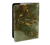 Wykjtwo Mármol Verde y Dorado de Lujo, Funda para Pasaporte Cartera de Viaje de Cuero PU Funda para Pasaporte Fundas para Pasaporte 6,5 Pulgadas