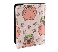 Wykjtwo Melocotón Perro Rosa, Funda para Pasaporte Cartera de Viaje de Cuero PU Funda para Pasaporte Fundas para Pasaporte 6,5 Pulgadas
