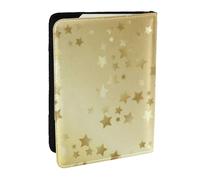 Wykjtwo Muchas Estrellas Doradas Sin Costuras, Funda para Pasaporte Cartera de Viaje de Cuero PU Funda para Pasaporte Fundas para Pasaporte 6,5 Pulgadas
