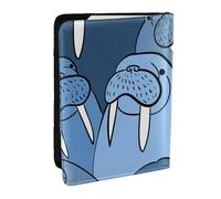 Wykjtwo Muro de morsa, Funda para Pasaporte Cartera de Viaje de Cuero PU Funda para Pasaporte Fundas para Pasaporte 6,5 Pulgadas