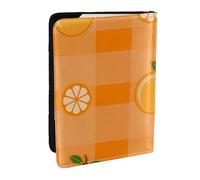 Wykjtwo Naranja y Hojas de Naranja, Funda para Pasaporte Cartera de Viaje de Cuero PU Funda para Pasaporte Fundas para Pasaporte 6,5 Pulgadas