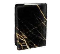 Wykjtwo Naturaleza de mármol Negro Dorado, Funda para Pasaporte Cartera de Viaje de Cuero PU Funda para Pasaporte Fundas para Pasaporte 6,5 Pulgadas
