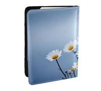 Wykjtwo Naturaleza Flor Blanca, Funda para Pasaporte Cartera de Viaje de Cuero PU Funda para Pasaporte Fundas para Pasaporte 6,5 Pulgadas