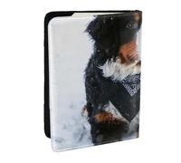 Wykjtwo Nevadas del Perro de montaña de Berna, Funda para Pasaporte Cartera de Viaje de Cuero PU Funda para Pasaporte Fundas para Pasaporte 6,5 Pulgadas