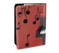 Wykjtwo Nota Musical Piano Impreso, Funda para Pasaporte Cartera de Viaje de Cuero PU Funda para Pasaporte Fundas para Pasaporte 6,5 Pulgadas