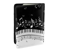 Wykjtwo Notas Clave del Piano, Funda para Pasaporte Cartera de Viaje de Cuero PU Funda para Pasaporte Fundas para Pasaporte 6,5 Pulgadas