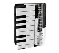 Wykjtwo Notas de Guitarra y Pentagrama, Funda para Pasaporte Cartera de Viaje de Cuero PU Funda para Pasaporte Fundas para Pasaporte 6,5 Pulgadas