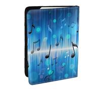 Wykjtwo Notas Musicales con Clave, Funda para Pasaporte Cartera de Viaje de Cuero PU Funda para Pasaporte Fundas para Pasaporte 6,5 Pulgadas