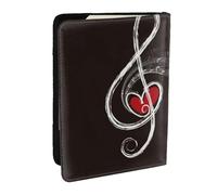 Wykjtwo Notas Musicales de Amor, Funda para Pasaporte Cartera de Viaje de Cuero PU Funda para Pasaporte Fundas para Pasaporte 6,5 Pulgadas