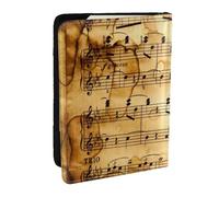 Wykjtwo Notas Musicales, Funda para Pasaporte Cartera de Viaje de Cuero PU Funda para Pasaporte Fundas para Pasaporte 6,5 Pulgadas